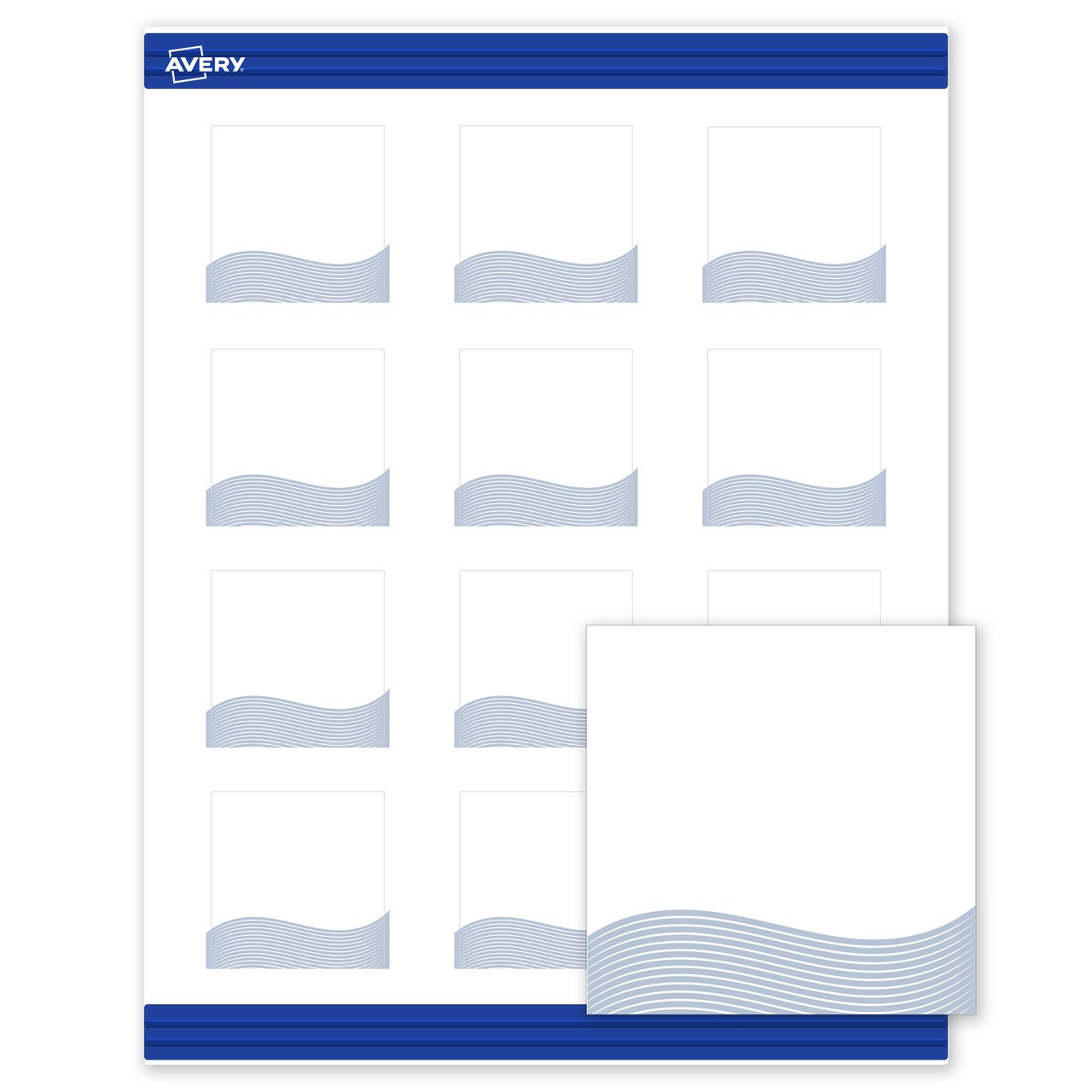 Avery Printable Square Business Cards with Sure Feed Technology, Pre-Printed Colorful Design, Matte White, 2" x 2", Laser & Inkjet Compatible, 120 Total, Great for Branding, Marketing, and Events